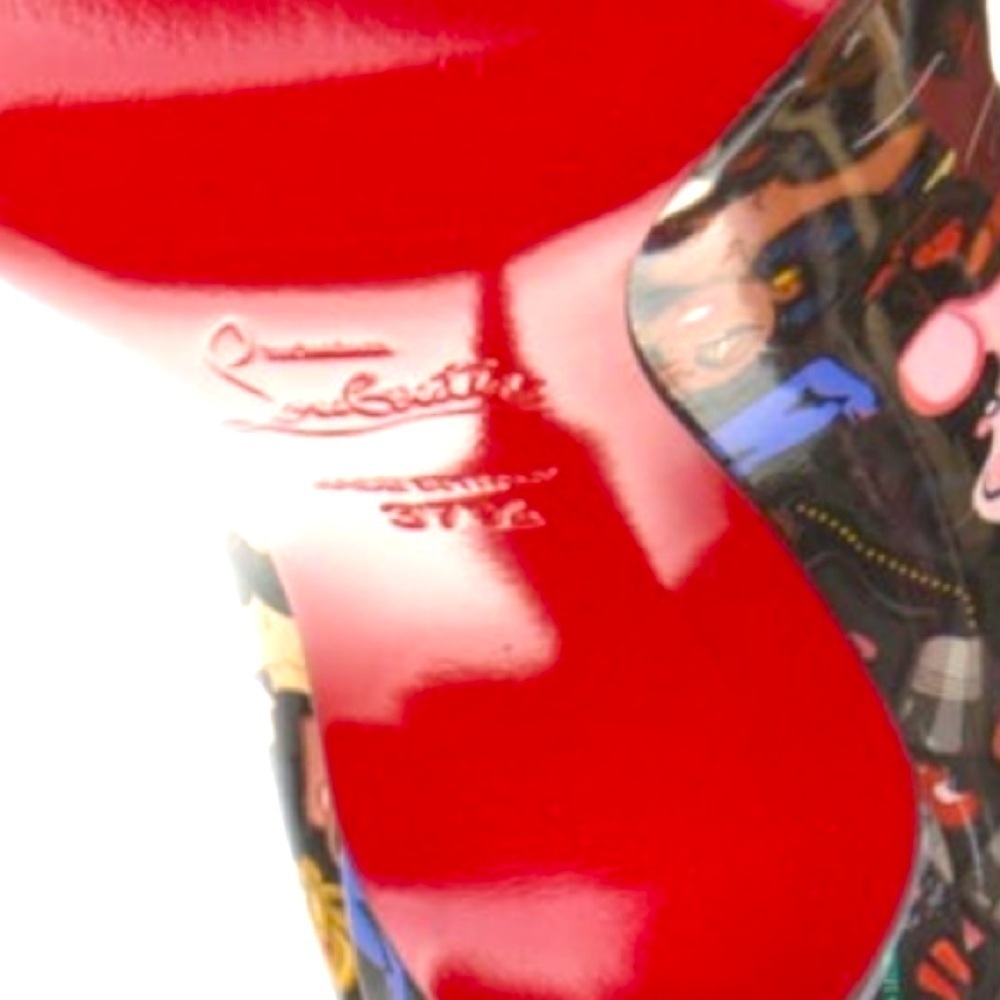 Christian Louboutin HotChick 100 pump Blk Patent Multi “Bored Lin Resille EU37.5 - Picture 14 of 14